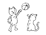 Cats Playing with Ball Coloring Page