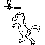 Primitive Horse Chinese Zodiac Coloring Page