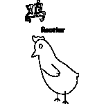 Primitive Rooster Chinese Zodiac Coloring Page