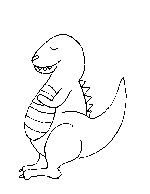 Pleased Dinosaur Coloring Page