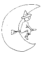 Moon a Witch Coloring Page