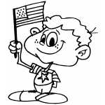 Patriotic Boy With Flag