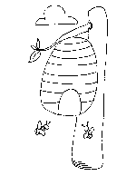 Bees and Beehive Coloring Page
