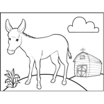 Donkey by Barn