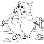 Fat Pig In Overalls