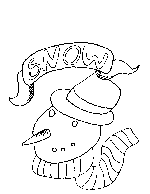 Snowman with Label Coloring Page