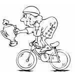 Cyclist With Trophy