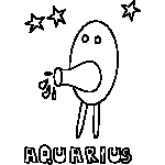 Primitive Aquarius Zodiac Coloring Page