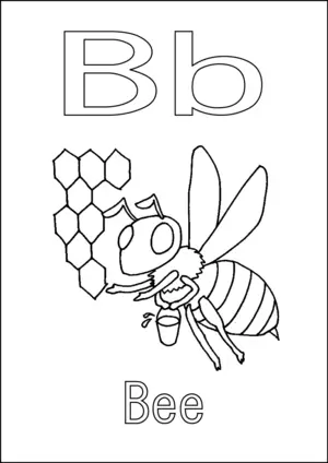 B is for Bee coloring page