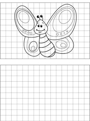 Happy Butterfly Drawing coloring page