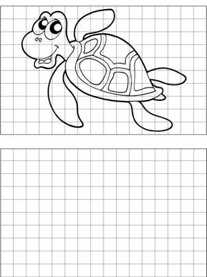 Happy Turtle Drawing coloring page