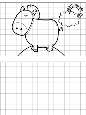 Pig with Cow Tail Drawing coloring page
