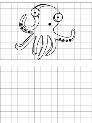 Scared Octopus Drawing coloring page
