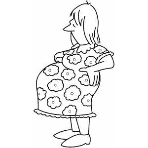 Standing Pregnant Woman coloring page