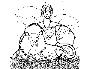 Daniel and Lions coloring page