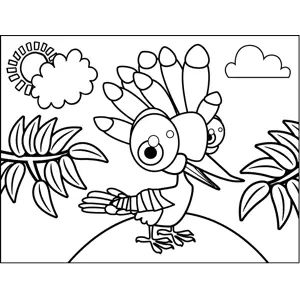 Bird with Plumage coloring page