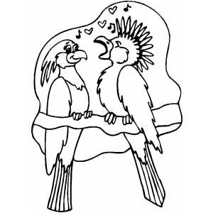 Birds In Love coloring page