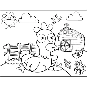 Chicken Sleeping coloring page