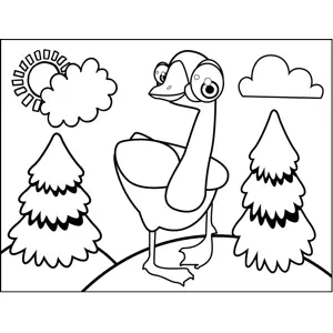Duck-Footed Bird coloring page
