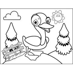 Excited Duck coloring page