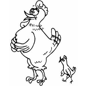 Hen With Chick coloring page