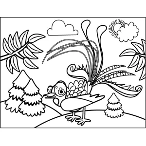 Peacock with Plumage coloring page