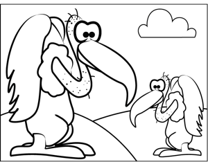 Vultures coloring page