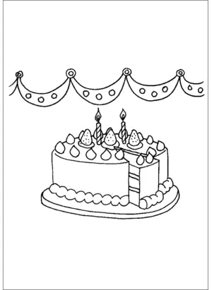 Birthday Cake And Candles coloring page