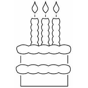 Cake With Three Candles coloring page