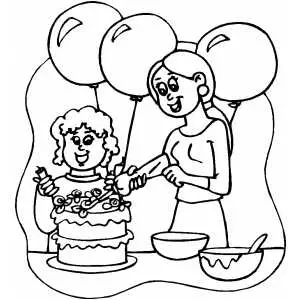 Decorating Cake coloring page