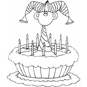 Jester Cake coloring page