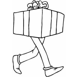Walking Gift coloring page