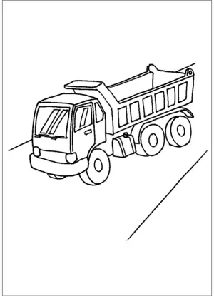 Dump Truck On Road coloring page
