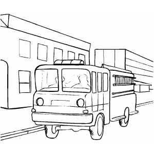 Fire Truck Parked coloring page
