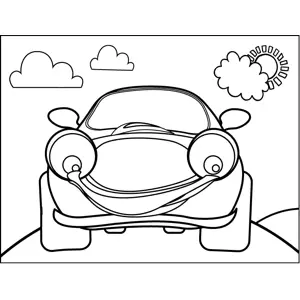 Smiling Car coloring page