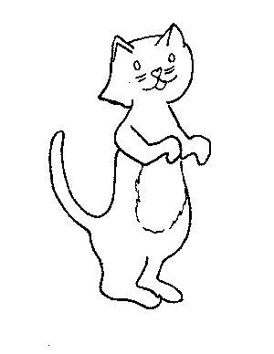 Cat Standing Coloring Page