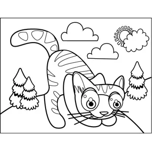 Crouching Cat coloring page