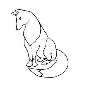 Fox With Nice Tail coloring page