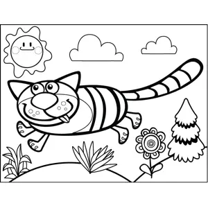 Jumping Cat coloring page