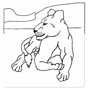 Lying Lion coloring page