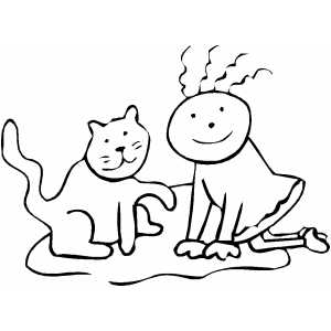 Playing Cat coloring page