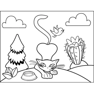 Prowling Siamese Cat coloring page