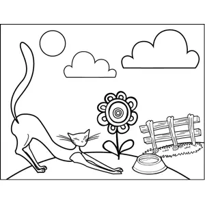 Stretching Cat coloring page