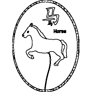 Balloon Horse Chinese Zodiac Coloring Page