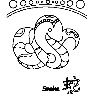 Snake Chinese Zodiac Coloring Page