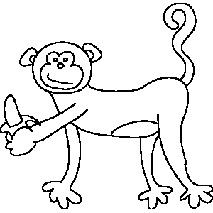 Whimsical Monkey Chinese Zodiac Coloring Page
