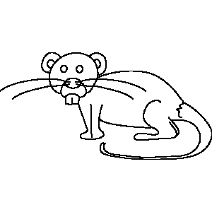 Whimsical Rat Chinese Zodiac Coloring Page