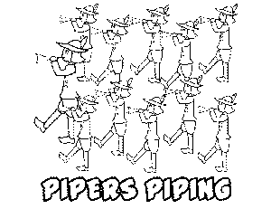 11 Pipers Piping coloring page