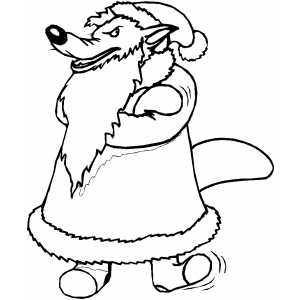 Angry Fox Santa coloring page