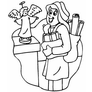 Christmas Shopping coloring page